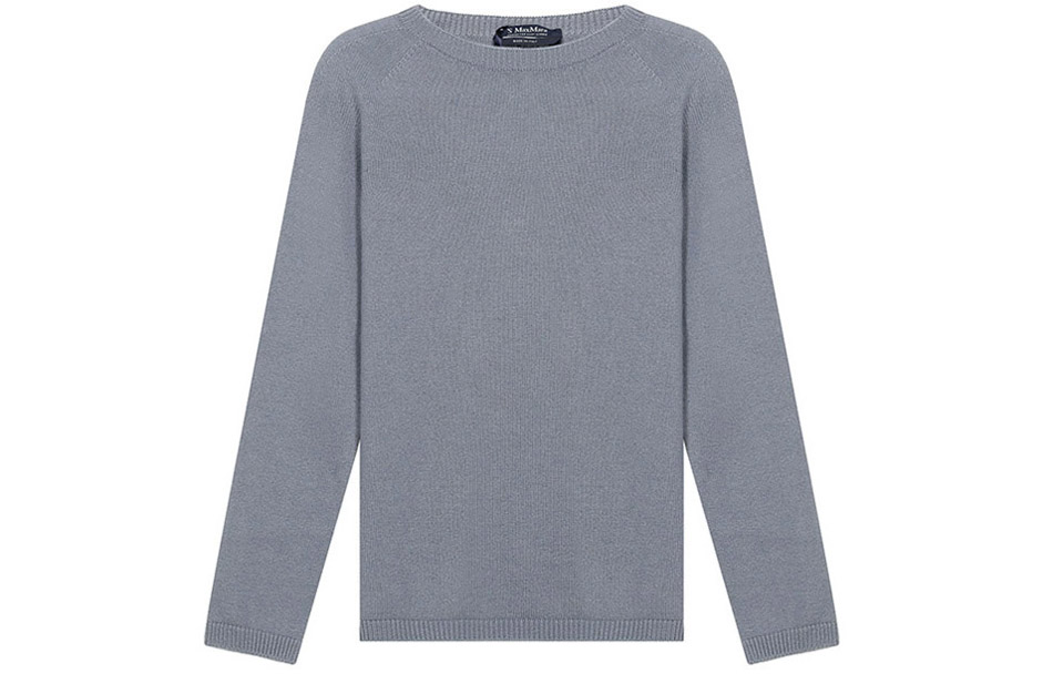 (Women) 'S Max Mara Max Mara Blue-Grey Fitted Crewneck Knit Sweater 9366041906010-GIOSE