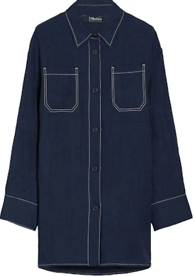 (Women) 'S Max Mara Max Mara Blue Long Sleeve Single-Breasted Shirt Dress 2419111053600-004 Buy (Women) 'S Max Mara Max Mara Blue Long Sleeve Single-Breasted Shirt Dress 2419111053600-004