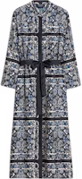 (Women) 'S Max Mara Max Mara Blue Printed Long Sleeve Maxi Dress 2419221183600-001 (Women) 'S Max Mara Max Mara Blue Printed Long Sleeve Maxi Dress 2419221183600-001