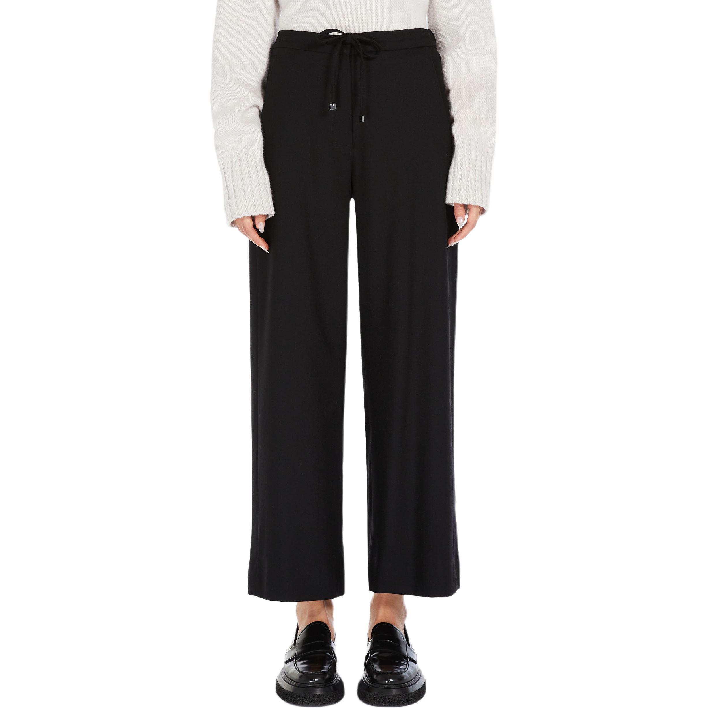 Shop (Women) 'S Max Mara MAX MARA Floria Series Black Flannel Joggers Wide-Leg Casual Pants 9136013306017 - FLORIA