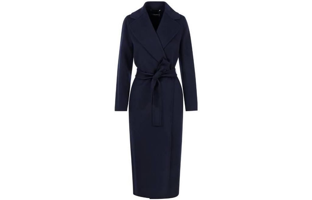 (Women) 'S Max Mara Max Mara Navy Blue Solid Drawstring Long Coat 2390161033600-012
