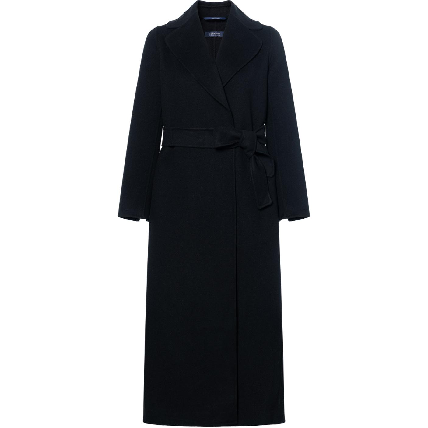 (Women) 'S Max Mara Max Mara Poldo Black Belted Long Coat 9016092306013-POLDO