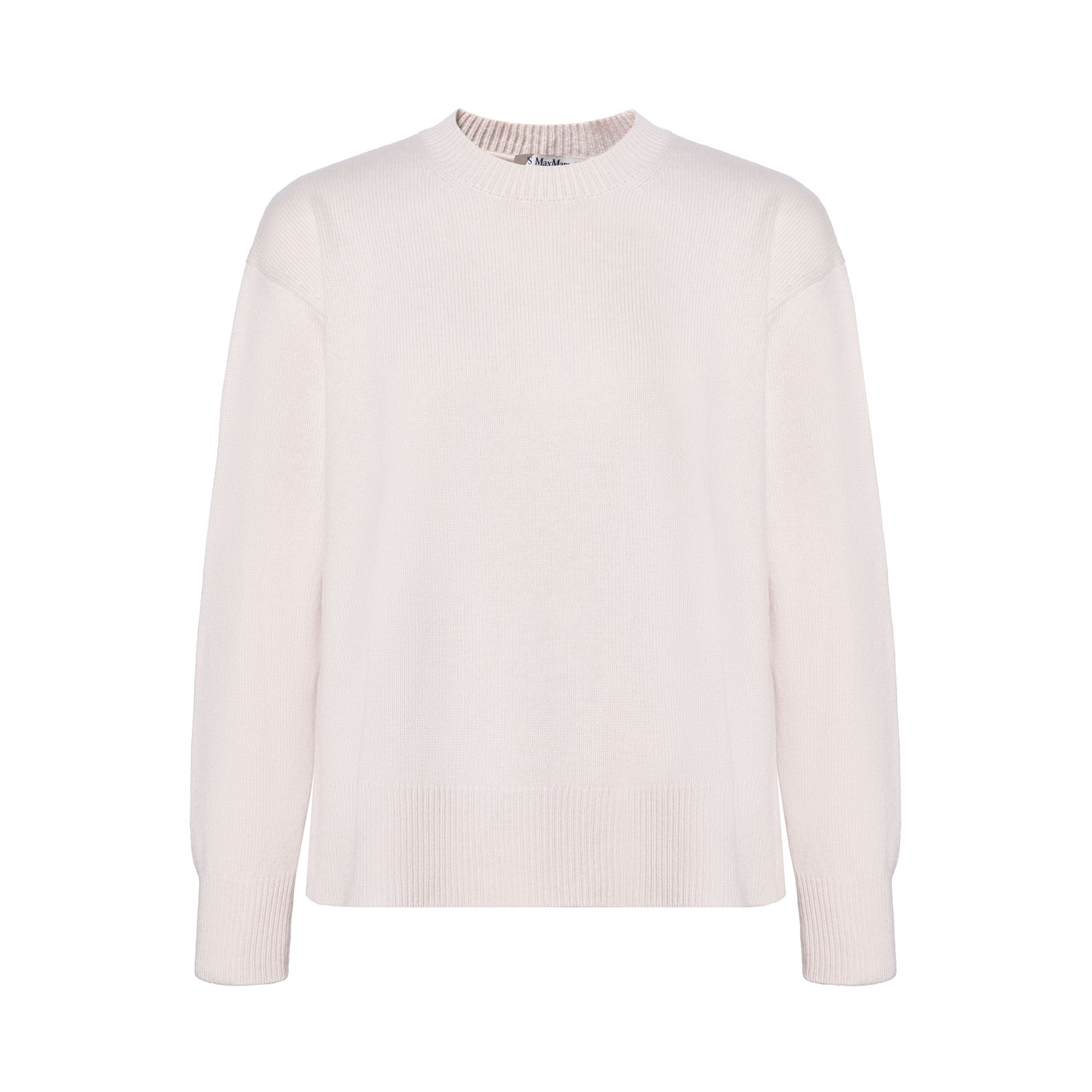 (Women) 'S Max Mara Max Mara Solid White Crewneck Long Sleeve Sweater 93661313600-001