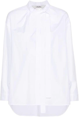 (Women) 'S Max Mara Max Mara White Solid Single-Breasted Slim Fit Long Sleeve Shirt 2419111023600-001 Buy (Women) 'S Max Mara Max Mara White Solid Single-Breasted Slim Fit Long Sleeve Shirt 2419111023600-001
