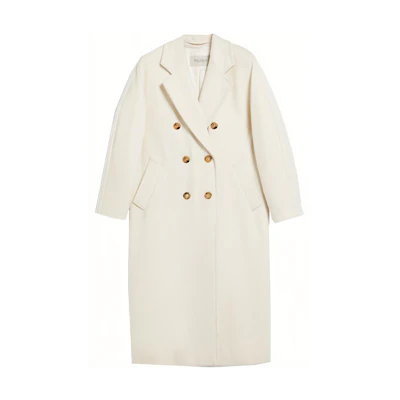(Women) 'S Max Mara MaxMara 101801 Classic Double-Faced Wool Coat White 1018011906021-MADAME