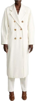 (W) ''S Max Mara MaxMara 101801 Kot Klasik Wool Putih Double-Faced 1018011906021-MADAME Sizing (W) ''S Max Mara MaxMara 101801 Kot Klasik Wool Putih Double-Faced 1018011906021-MADAME