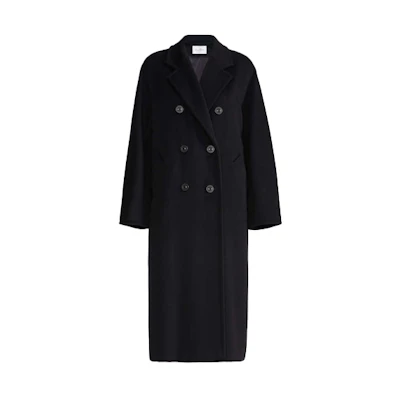 (Women) 'S Max Mara MaxMara 101801 Classic Wool-Cashmere Double Coat Black 1018010906003-MADAME