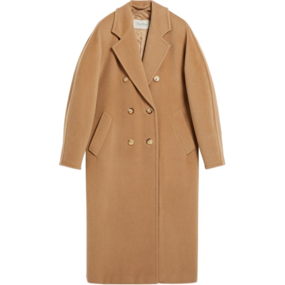 (Women) 'S Max Mara MaxMara 101801 FW23 Madame Tan Wool Long Coat for Women. 1018014106001-MADAME