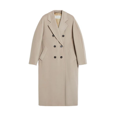 (Women) 'S Max Mara MaxMara 101801 Madame Double-breasted Wool Coat for Women, Classic Beige 1018010906002-MADAME