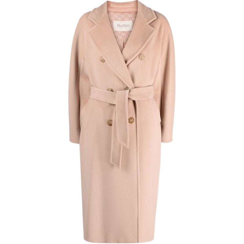 (Women) 'S Max Mara MaxMara 101801 Madame Double-Breasted Long Pink Coat for Women 1018013306-020