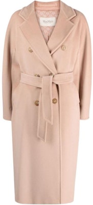 (Women) 'S Max Mara MaxMara 101801 Madame Double-Breasted Long Pink Coat for Women 1018013306-020 Buy (Women) 'S Max Mara MaxMara 101801 Madame Double-Breasted Long Pink Coat for Women 1018013306-020
