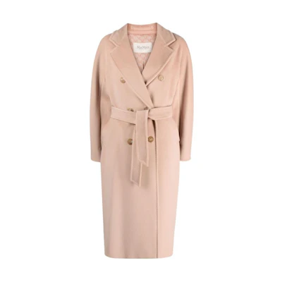 (Women) 'S Max Mara MaxMara 101801 Madame Double-Breasted Long Pink Coat for Women 1018013306-020
