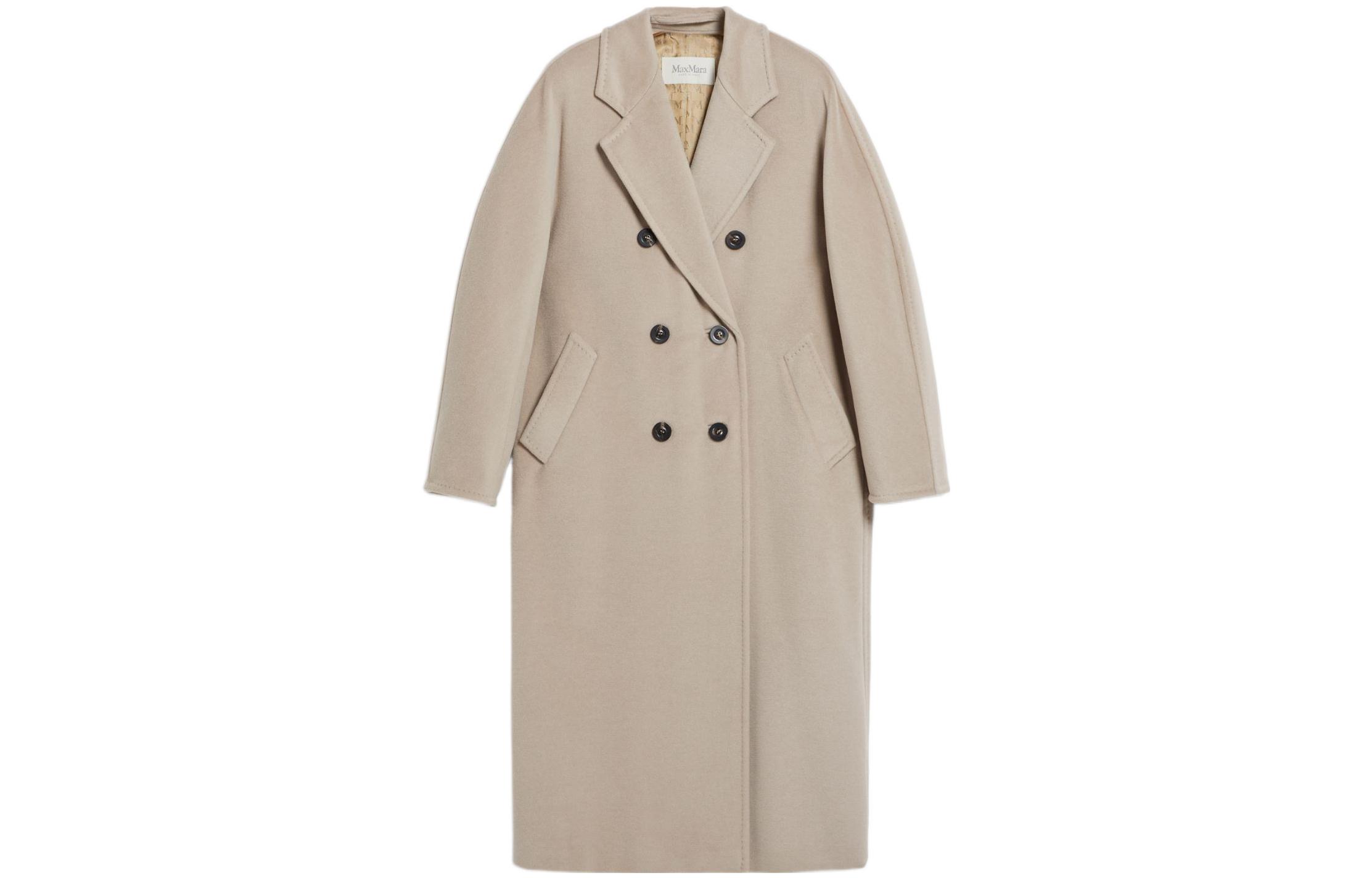 (Women) 'S Max Mara MaxMara 101801 Madame Double-breasted Wool Coat for Women, Classic Beige 1018010906002-MADAME 圖 2