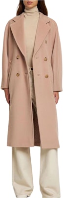 (Women) 'S Max Mara MaxMara 101801 Madame Double-Breasted Long Pink Coat for Women 1018013306-020 Lookbook (Women) 'S Max Mara MaxMara 101801 Madame Double-Breasted Long Pink Coat for Women 1018013306-020