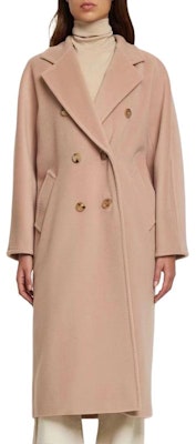 (Women) 'S Max Mara MaxMara 101801 Madame Double-Breasted Long Pink Coat for Women 1018013306-020 Shop (Women) 'S Max Mara MaxMara 101801 Madame Double-Breasted Long Pink Coat for Women 1018013306-020