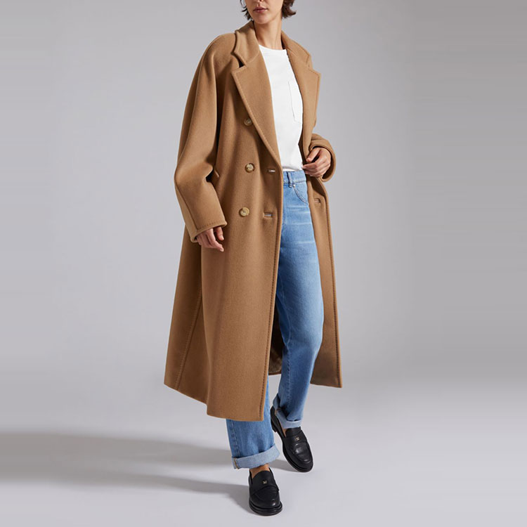 Purchase (Women) 'S Max Mara MaxMara 101801 Madame Double-Breasted Wool Coat Women’s Camel Color. 1018012906001-MADAME