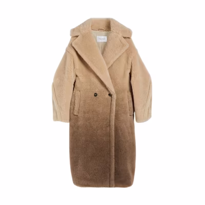 (Women) 'S Max Mara MaxMara 23 Gradient Teddy Wool Coat Double-Breasted Beige 1011034106-001