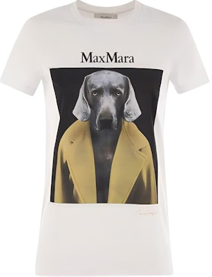 (Women) 'S Max Mara MaxMara Animal Print Crew Neck Short Sleeve T-Shirt White 2421946071600-014 Buy (Women) 'S Max Mara MaxMara Animal Print Crew Neck Short Sleeve T-Shirt White 2421946071600-014