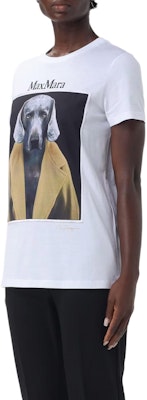 (Women) 'S Max Mara MaxMara Animal Print Crew Neck Short Sleeve T-Shirt White 2421946071600-014 Purchase (Women) 'S Max Mara MaxMara Animal Print Crew Neck Short Sleeve T-Shirt White 2421946071600-014