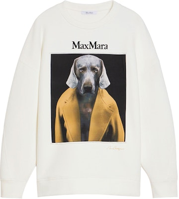 (Women) 'S Max Mara MaxMara Animal Print Crewneck Oversized Sweatshirt - White 2421926011600-003 Buy (Women) 'S Max Mara MaxMara Animal Print Crewneck Oversized Sweatshirt - White 2421926011600-003