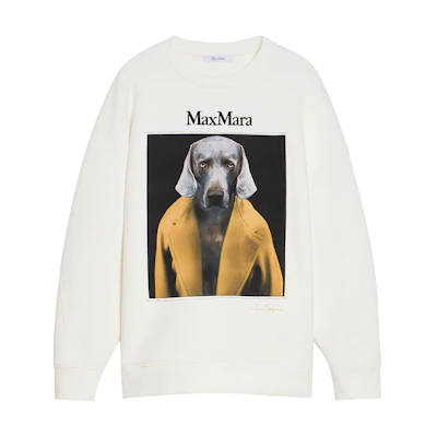 (Women) 'S Max Mara MaxMara Animal Print Crewneck Oversized Sweatshirt - White 2421926011600-003