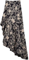 (Women) 'S Max Mara MaxMara Asymmetric Printed Knit Maxi Skirt - Black 1771033806001-ILEX (Women) 'S Max Mara MaxMara Asymmetric Printed Knit Maxi Skirt - Black 1771033806001-ILEX