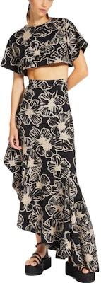 (Women) 'S Max Mara MaxMara Asymmetric Printed Knit Maxi Skirt - Black 1771033806001-ILEX Lookbook (Women) 'S Max Mara MaxMara Asymmetric Printed Knit Maxi Skirt - Black 1771033806001-ILEX