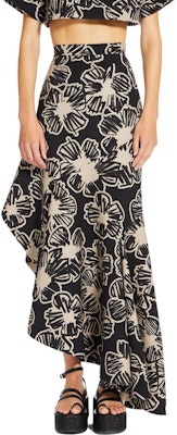 (Women) 'S Max Mara MaxMara Asymmetric Printed Knit Maxi Skirt - Black 1771033806001-ILEX Shop (Women) 'S Max Mara MaxMara Asymmetric Printed Knit Maxi Skirt - Black 1771033806001-ILEX