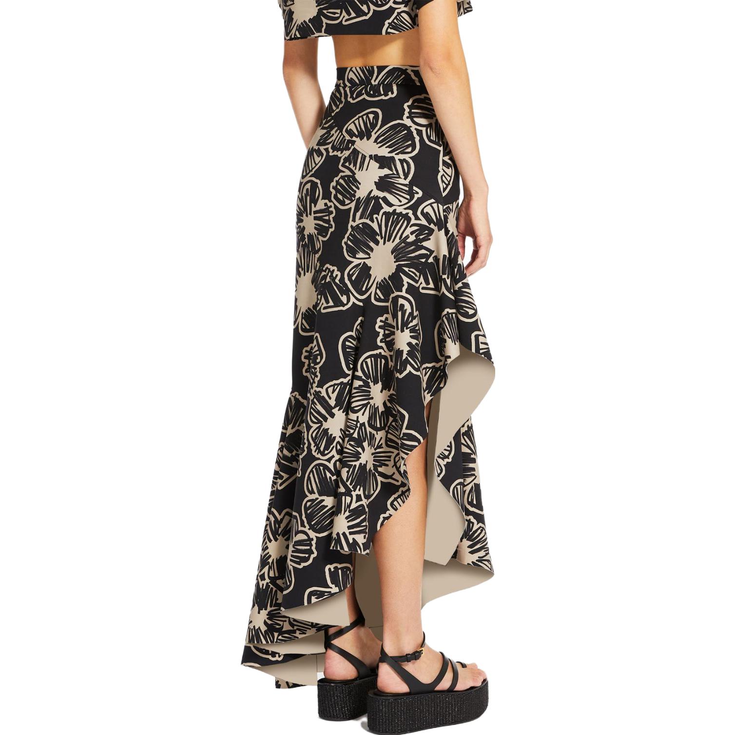 Purchase (Women) 'S Max Mara MaxMara  Asymmetric Printed Knit Maxi Skirt - Black 1771033806001-ILEX