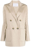 (Women) 'S Max Mara MaxMara Beige Double-Breasted Ribbed Knit Coat DALIDA002002 (Women) 'S Max Mara MaxMara Beige Double-Breasted Ribbed Knit Coat DALIDA002002