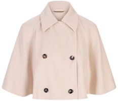 (Women) 'S Max Mara MaxMara Beige Double-Breasted Short Jacket with Notched Collar. 2411081011600-016 (Women) 'S Max Mara MaxMara Beige Double-Breasted Short Jacket with Notched Collar. 2411081011600-016