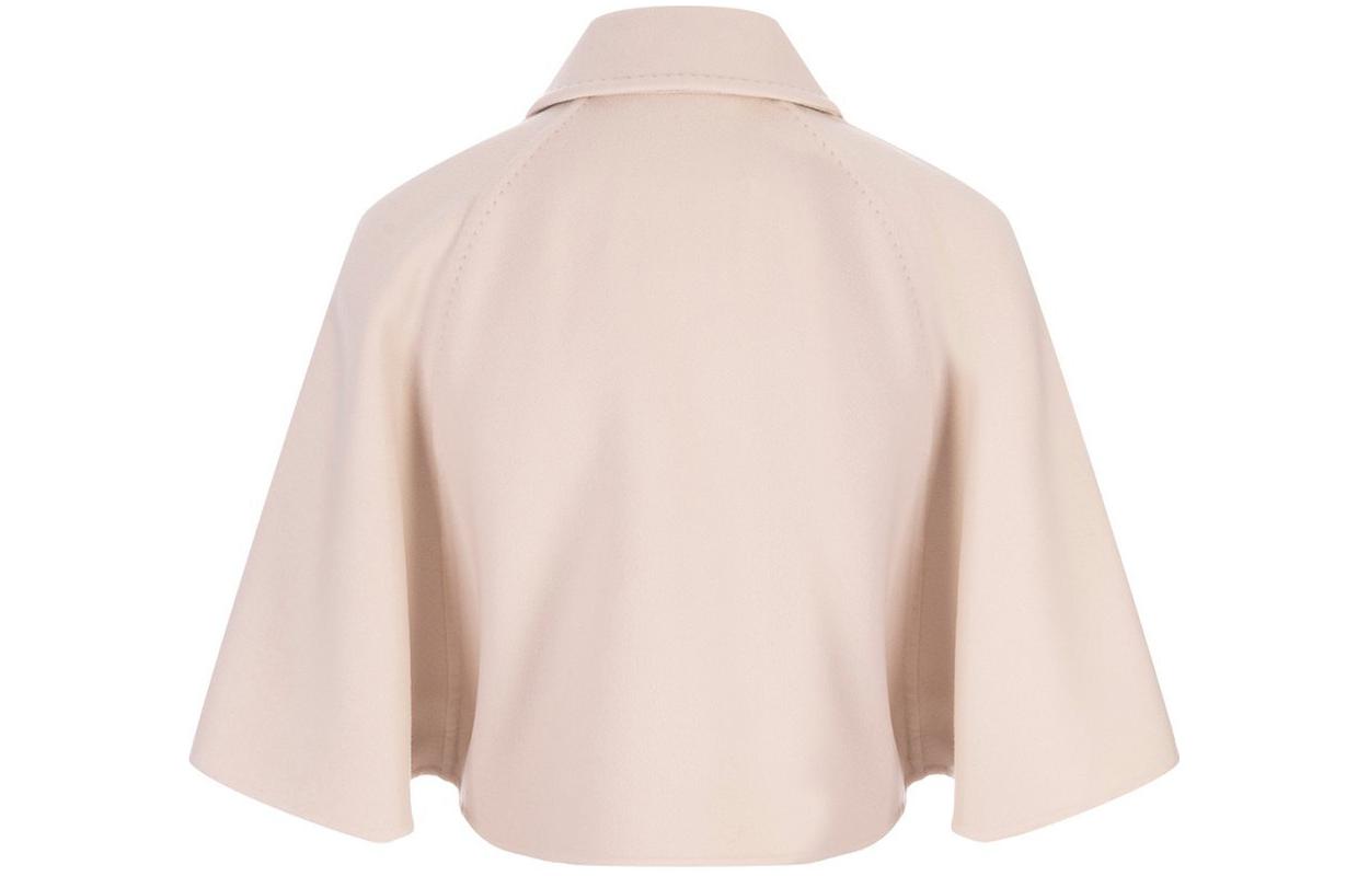 Lookbook (W) ''Jaket Pendek Beige Double-Breasted ''S Max Mara dengan Kolar Notched''. 2411081011600-016