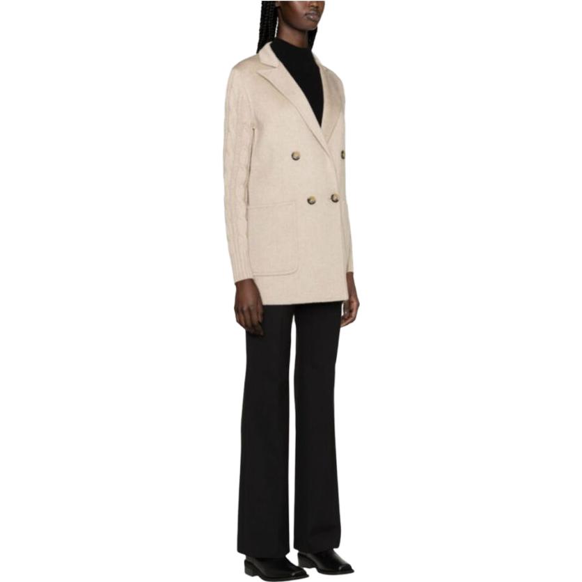 Purchase (W) ''Max Mara MaxMara Beige Coat Double-Breasted Rajut Ribbed'' DALIDA002002