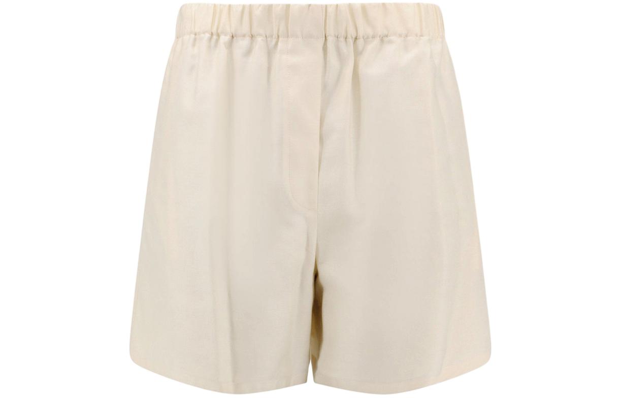(Women) 'S Max Mara MaxMara  Beige Elastic Waist Casual Loose Shorts. 2411141011600-001