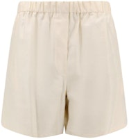 (Women) 'S Max Mara MaxMara Beige Elastic Waist Casual Loose Shorts. 2411141011600-001 (Women) 'S Max Mara MaxMara Beige Elastic Waist Casual Loose Shorts. 2411141011600-001