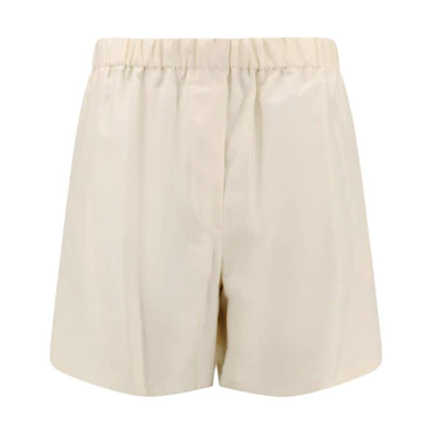 (Women) 'S Max Mara MaxMara Beige Elastic Waist Casual Loose Shorts. 2411141011600-001