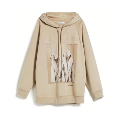 (Women) 'S Max Mara MaxMara Beige Hoodie with Letter Print and Animal Pattern 1926013906003-LILLO