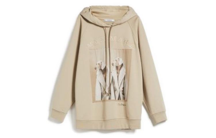 (Women) 'S Max Mara MaxMara  Beige Hoodie with Letter Print and Animal Pattern 1926013906003-LILLO 圖 2