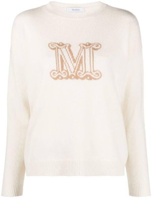 (W) ''S Max Mara MaxMara 米色針織毛衣,品牌字母提花設計與圓領款式。 2313610131600-003 Order (W) ''S Max Mara MaxMara 米色針織毛衣,品牌字母提花設計與圓領款式。 2313610131600-003
