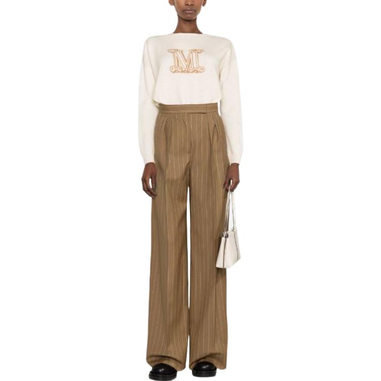 Lookbook (W) ''S Max Mara MaxMara 米色針織毛衣，品牌字母提花設計與圓領款式。 2313610131600-003