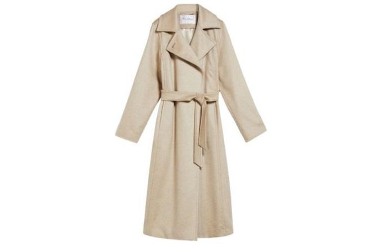 (Women) 'S Max Mara MaxMara  Beige Mid-Length Coat with Solid Color and Belt Detail. 10160423600-002 圖 2