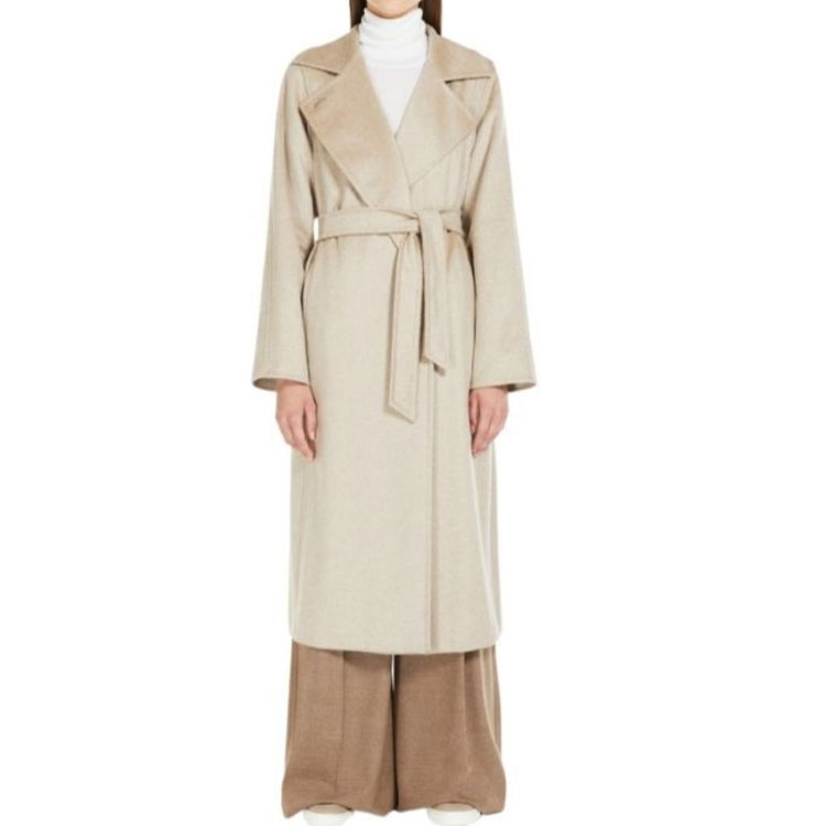 (Women) 'S Max Mara MaxMara  Beige Mid-Length Coat with Solid Color and Belt Detail. 10160423600-002 圖 3