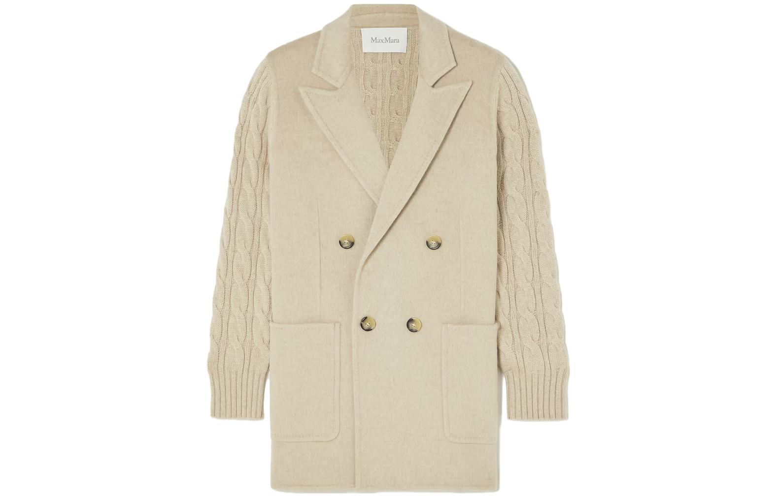 (Women) 'S Max Mara MaxMara  Beige Mid-Length Solid Collar Long Sleeve Jacket 2313160239650-002 圖 2