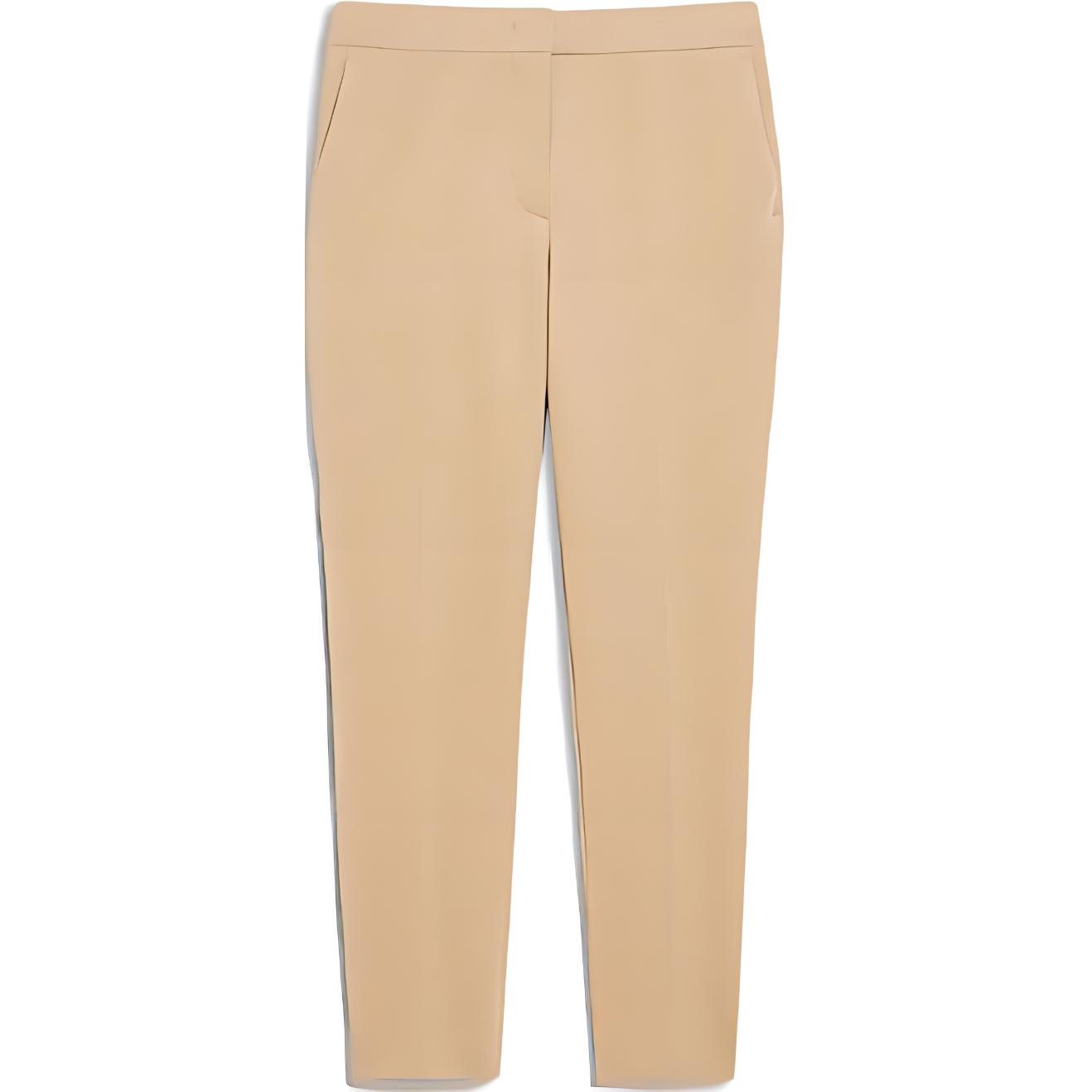 (Women) 'S Max Mara MaxMara  Beige Mid-Rise Straight-Leg Casual Pants 2421786021600-047
