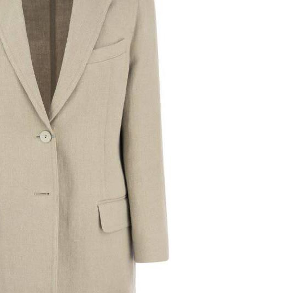Sizing (Women) 'S Max Mara MaxMara  Beige Single-Breasted Button Blazer. 2310410238600-001