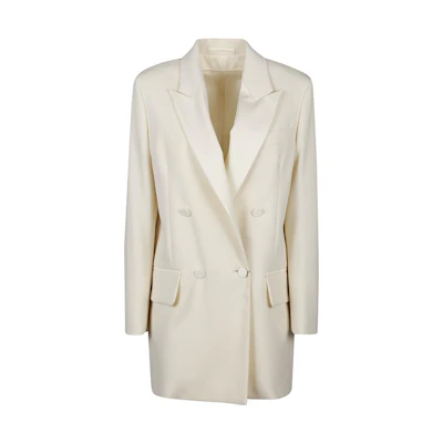 (Women) 'S Max Mara MaxMara Beige Solid Color Long-Sleeve Jacket 2310460137600-002