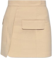 (Women) 'S Max Mara MaxMara Beige Solid High-Slit Midi Skirt Casual Mid-Rise 1110103106-023 (Women) 'S Max Mara MaxMara Beige Solid High-Slit Midi Skirt Casual Mid-Rise 1110103106-023