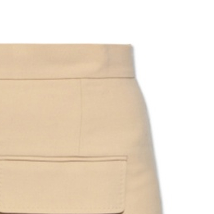 Sizing (Women) 'S Max Mara MaxMara  Beige Solid High-Slit Midi Skirt Casual Mid-Rise 1110103106-023
