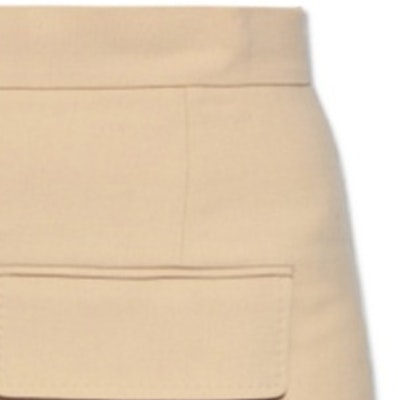 (Women) 'S Max Mara MaxMara Beige Solid High-Slit Midi Skirt Casual Mid-Rise 1110103106-023 Sizing (Women) 'S Max Mara MaxMara Beige Solid High-Slit Midi Skirt Casual Mid-Rise 1110103106-023