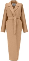 (Women) 'S Max Mara MaxMara Belted Long Blazer Coat Camel Color 1011061106-020 (Women) 'S Max Mara MaxMara Belted Long Blazer Coat Camel Color 1011061106-020